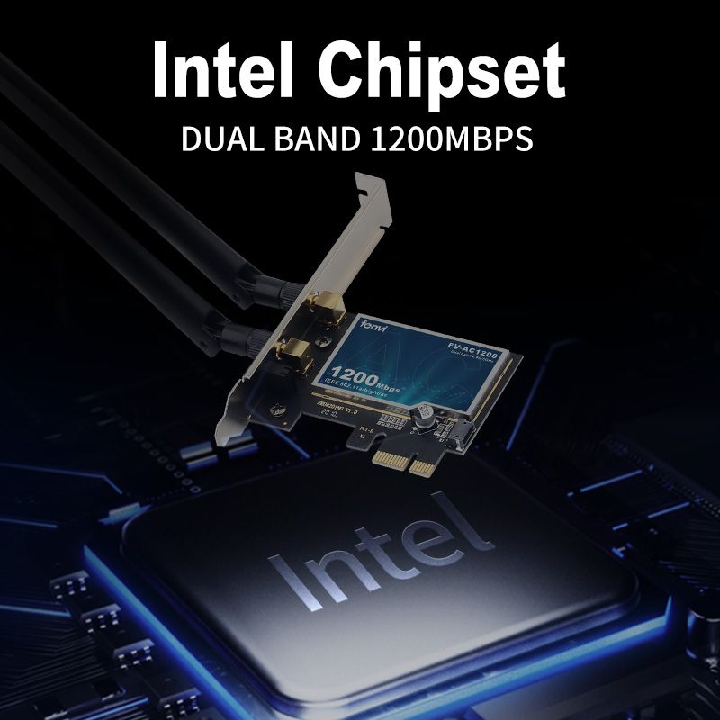 Dual Band 1200Mbps Wireless PCI-e Desktop 802.11ac Wlan