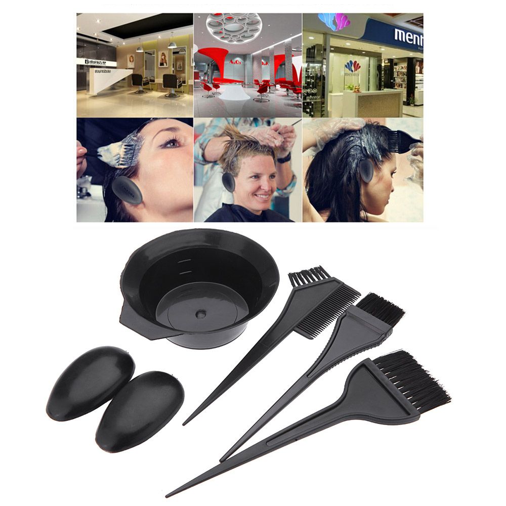 5Pcs Hairdressing Brushes Bowl Combo Salon Hair Color Dye
