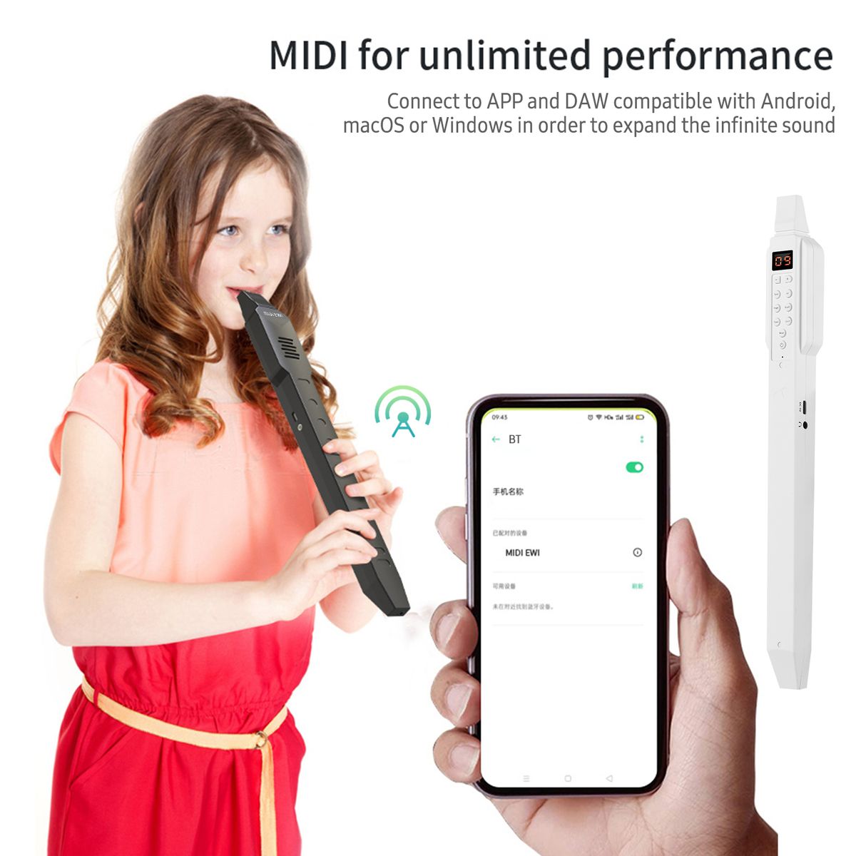 Bt Digital Electronic Wind Instrument Rechargeable Supports