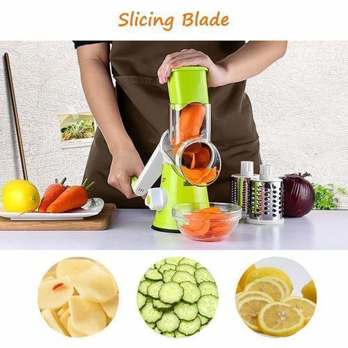 Grater For Vegetables Multifunctional Manual Vegetable Cutter Slicer Peeler Shredder Chopper Kitchen Gadgets Roller Mandoline(Light Green)