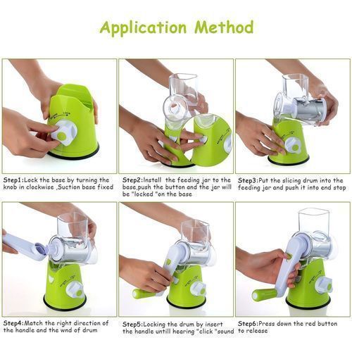 Grater For Vegetables Multifunctional Manual Vegetable Cutter Slicer Peeler Shredder Chopper Kitchen Gadgets Roller Mandoline(Light Green)