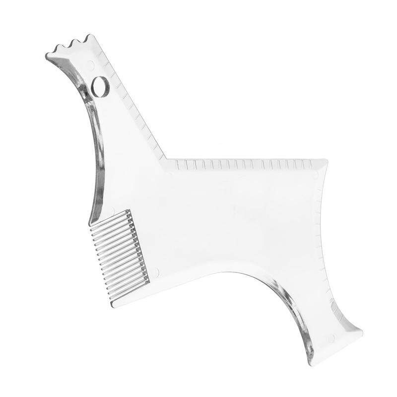 New Double-side Beard Shaping Styling Template ABS Beard Comb Men Shaving Tools For Hair Beard Trim Template Face Beauty Tool --Transparent