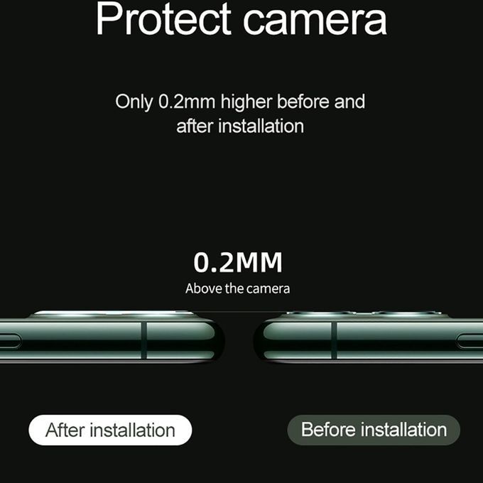 Full Transparent Rear   Film Rear  Amera Prote Tion Ring Tempered Gl  Anti-fingerprint HD S Rat H Resistant For IPhone-Transparent-For IPhone11