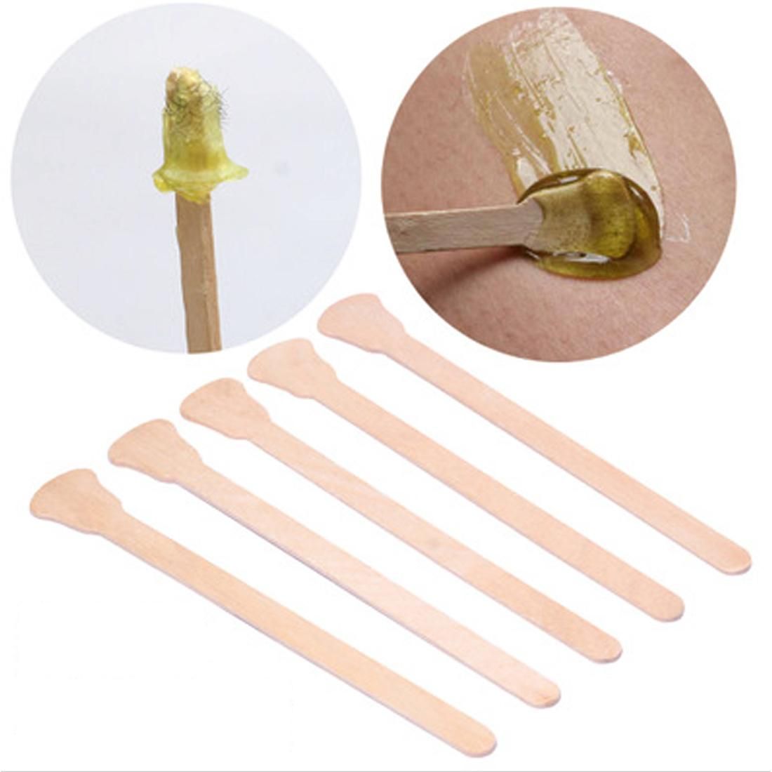10pcs Wooden Waxing Wax Spatula Tongue Disposable Bamboo