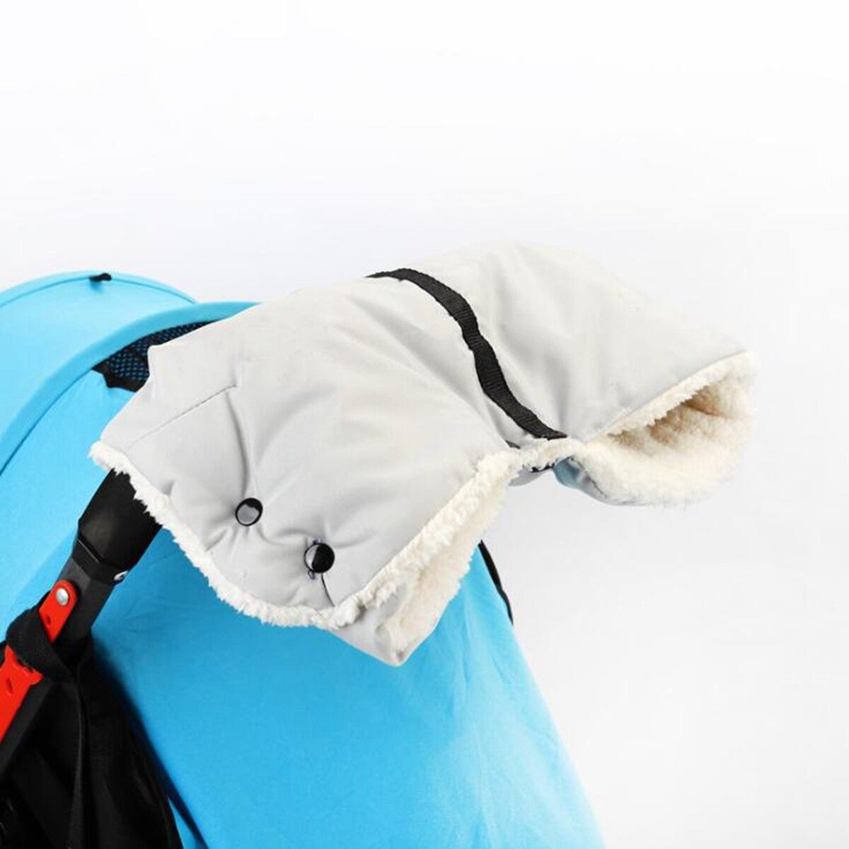 Child Baby Carriage Stroller Pushchair Winter Warm Fur Fleece Hand Cover Grey