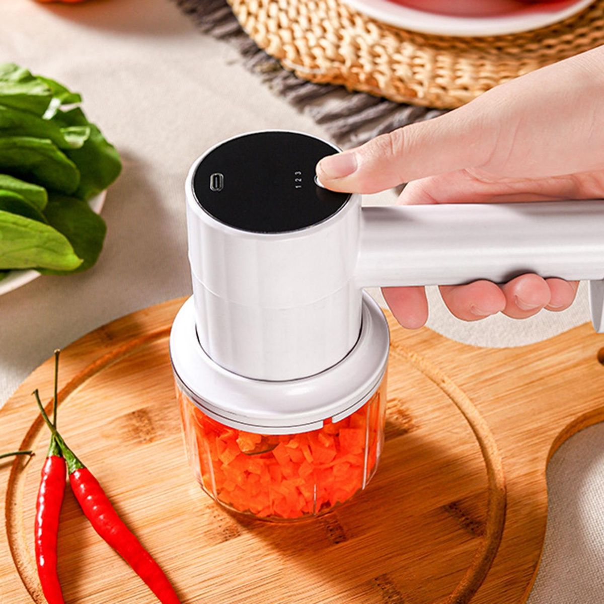 Electric Egg Beater Wireless Design Electric Egg Whisk White
