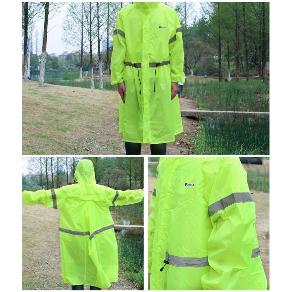 Hooded Rain Poncho for Adults High-visibility Reflective Waterproof Raincoat Jacket with Backpack Cover for Men Women Outdoor Rain Gear