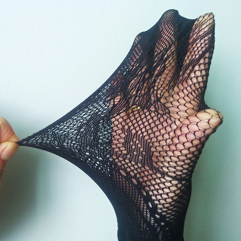 Sexy Lingerie Stockings Black Fishnet Jacquard Stocking Pantyhose Tights WK06