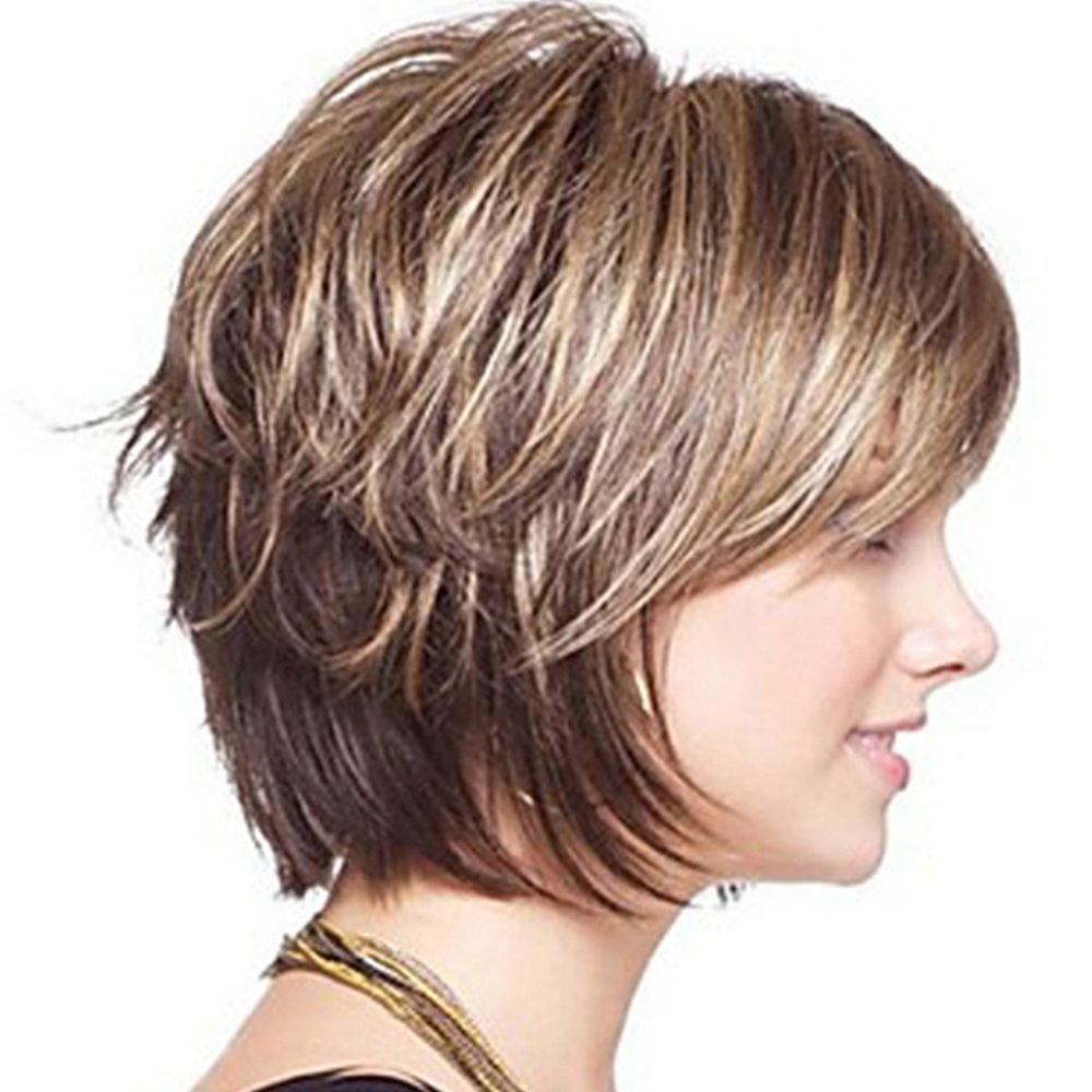 Short Blonde Hair Wigs With Bangs Wavy Hair Wig Heat