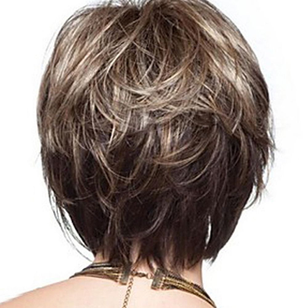 Short Blonde Hair Wigs With Bangs Wavy Hair Wig Heat