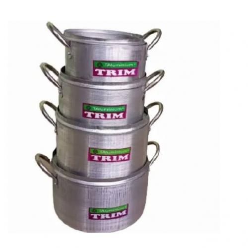 Solid 4 Set Cooking Pots - 20cm, 22cm, 24cm & 26cm