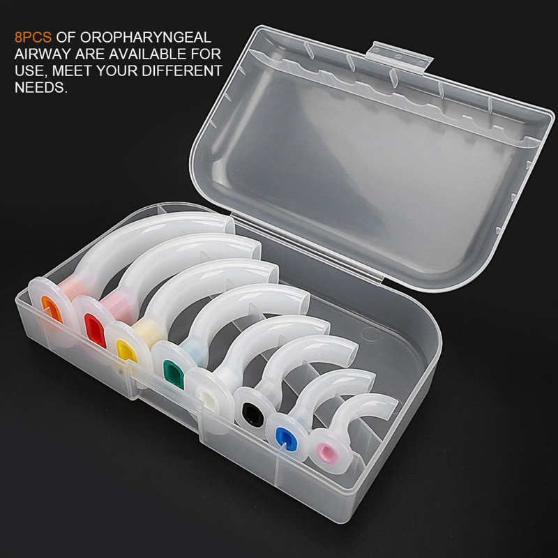 8Pcs/set Disposable First Aid Oral Airway Mixed Guedel Oropharyngeal Air Way Emergency Tube Gas Guide Tube Rescue Critically