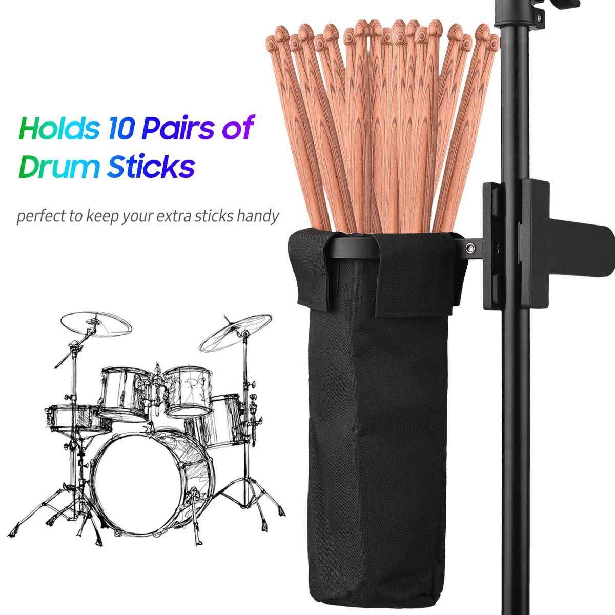 Drum Stick Holder Oxford Fabric Drumstick Bag Drumstick
