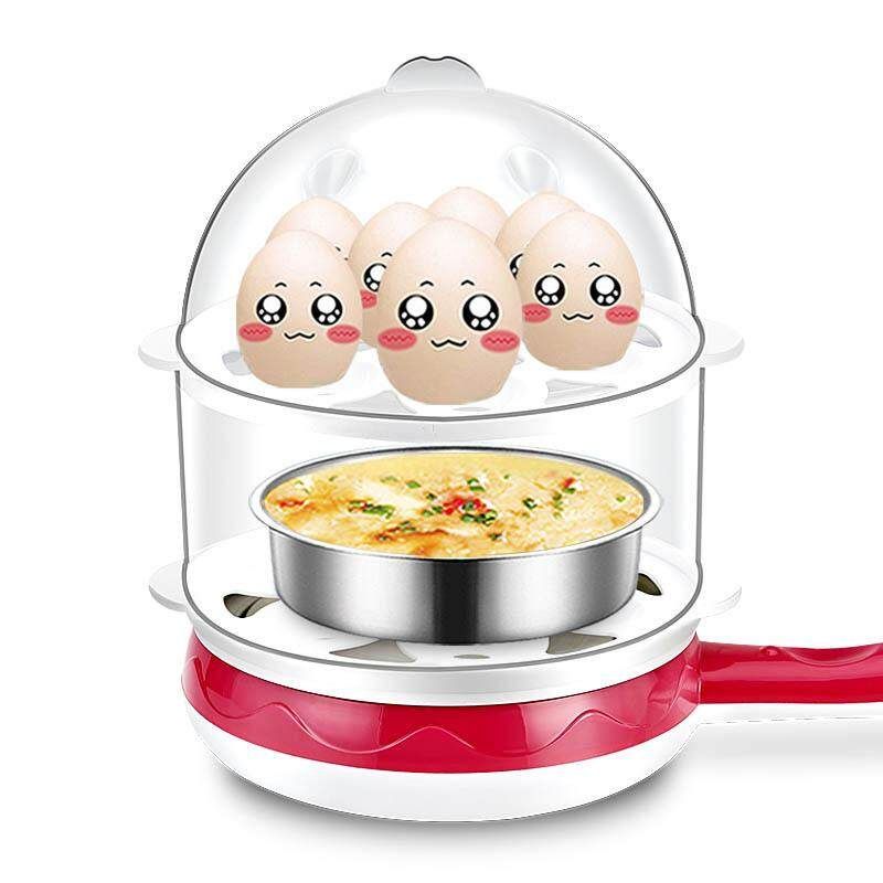 Rapid Egg Cooker Double Layer Multifunctional Big Capacity Poacher And Steamer # Coffee 110V US Rose (rose Red) 220V European Gauge