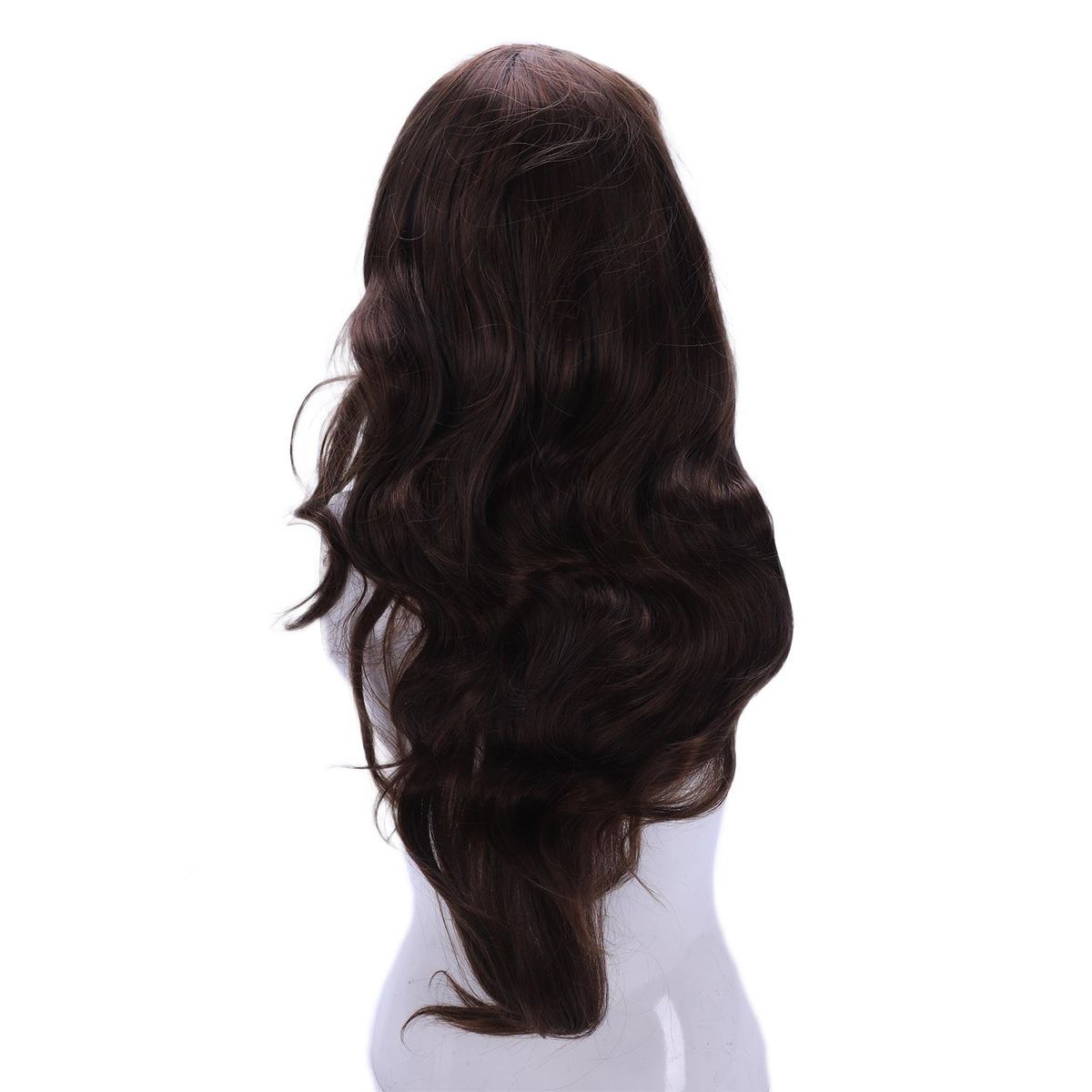 Womens Girls Fashion Wavy Curly Long Hair Human Full Wigs Light Brown
