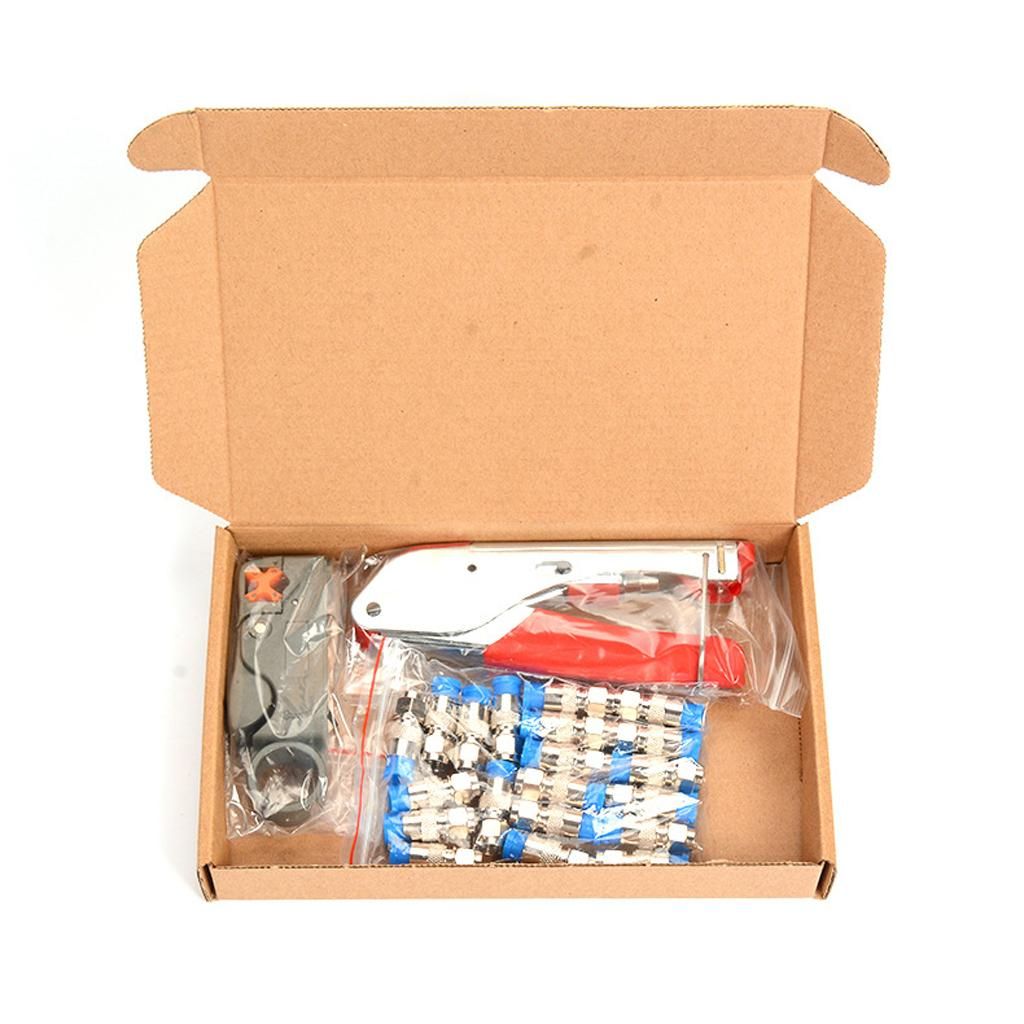 Coaxial Wire  F-Head Compression Cable Crimper  Blue