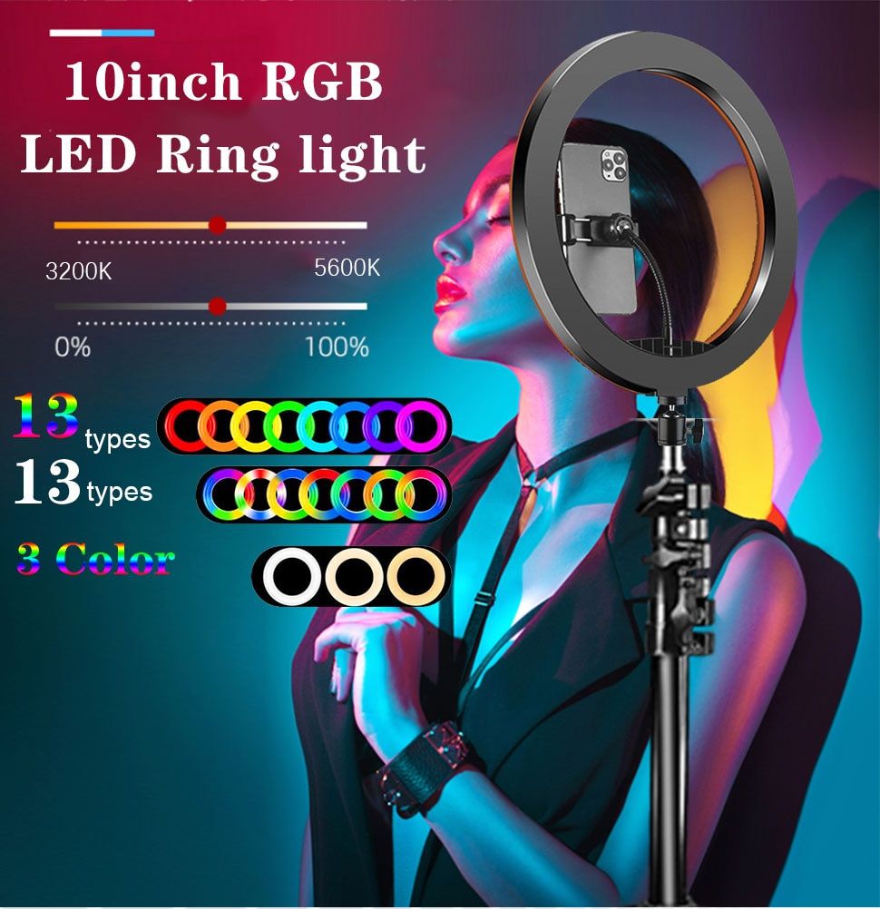 10'' Inch Rgb Ringlight - Ring Light With Tripod Stand