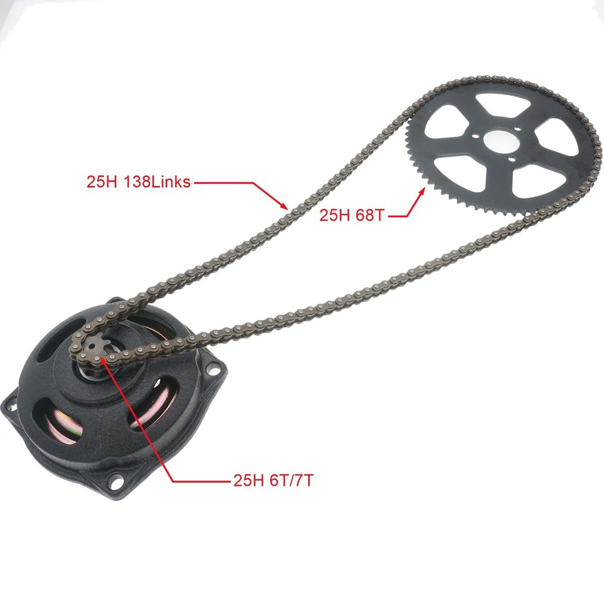 Liya Chain Front Gear Box Rear Sproket Set 47cc 49cc Pocket Bike Mini Moto Atv Quad 2 Stroke Part 25H