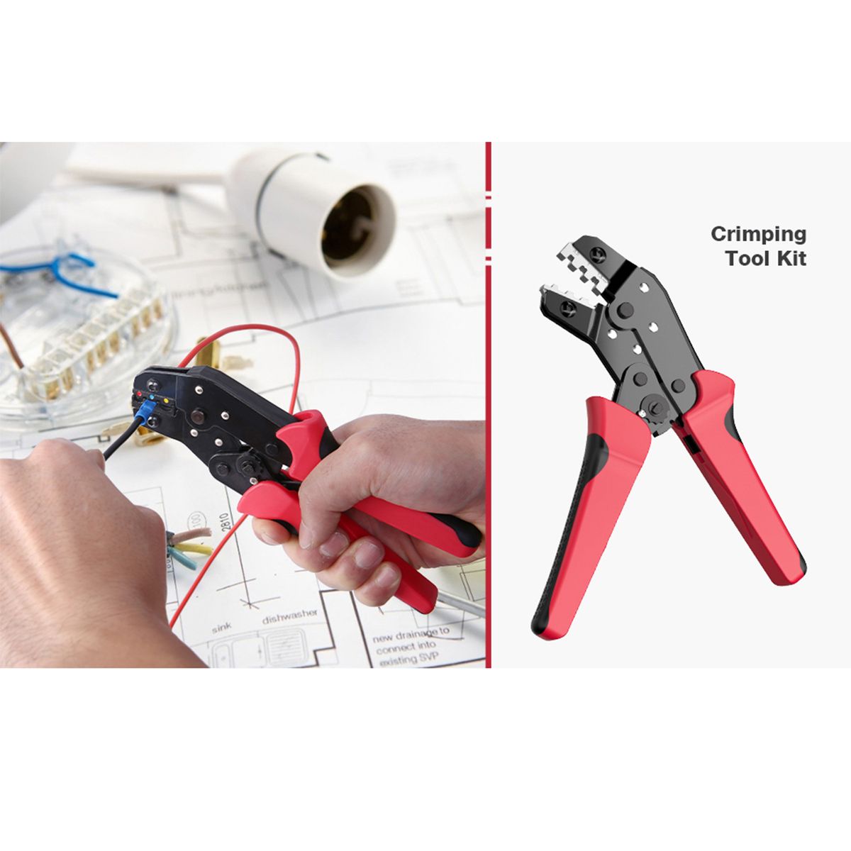 Crimping Tool Kit With Bag Cable Ratchet Crimping Pliers