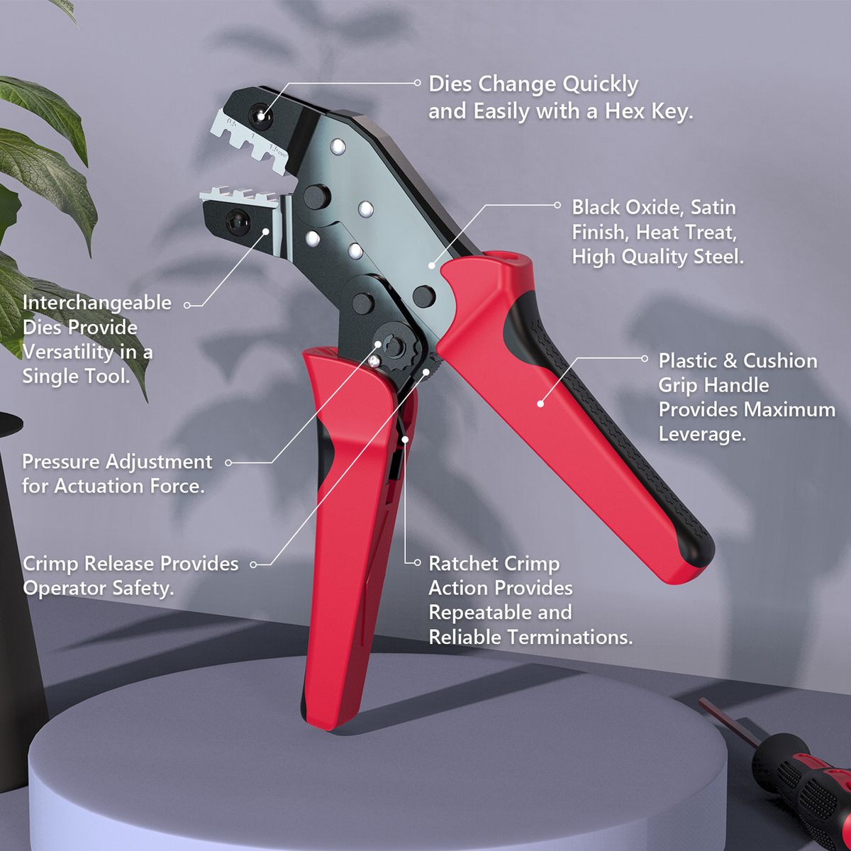 Crimping Tool Kit With Bag Cable Ratchet Crimping Pliers