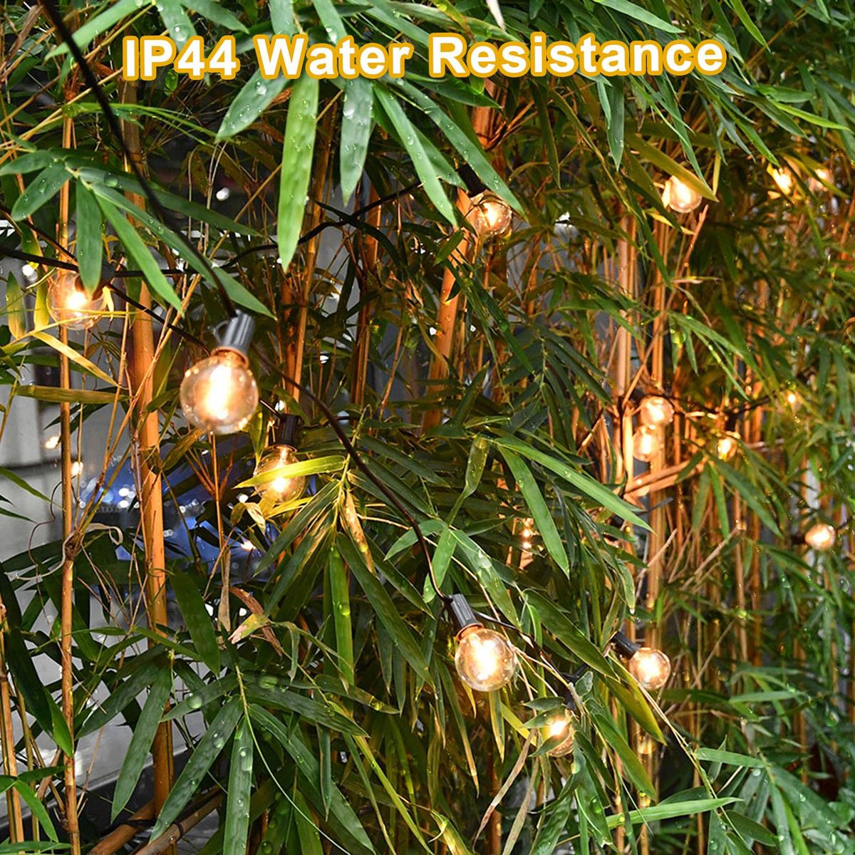 A C230V Globe LEDs G40 Bulbs Lamp 25PCS E12 Base Socket Holder IP44 Water Resistance Warm White for String Light Home Party Decoration Wedding Function Portable