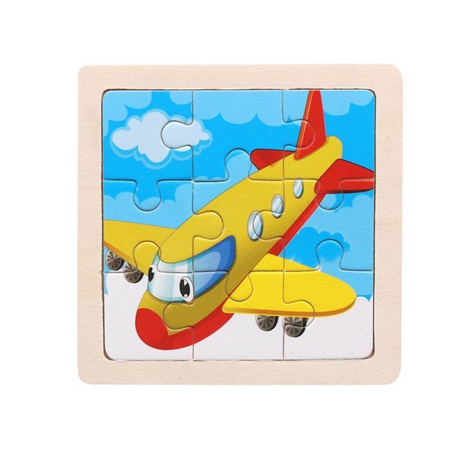 Small Puzzle  Hildren's Puzzle 9 Pie Es Of Woody Forest Animal Story Puzzle-Multicolor-Aircraft