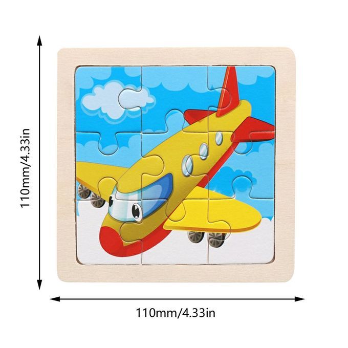Small Puzzle  Hildren's Puzzle 9 Pie Es Of Woody Forest Animal Story Puzzle-Multicolor-Aircraft