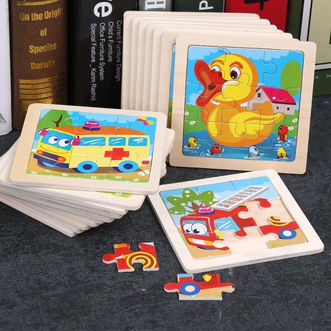 Small Puzzle  Hildren's Puzzle 9 Pie Es Of Woody Forest Animal Story Puzzle-Multicolor-Aircraft