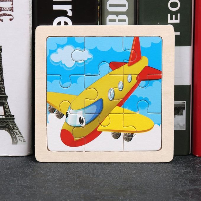 Small Puzzle  Hildren's Puzzle 9 Pie Es Of Woody Forest Animal Story Puzzle-Multicolor-Aircraft