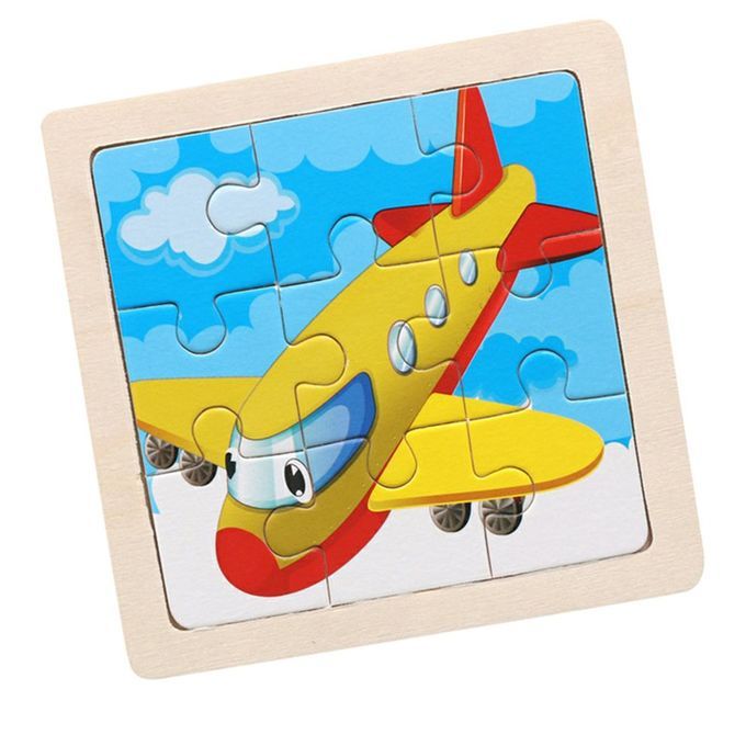 Small Puzzle  Hildren's Puzzle 9 Pie Es Of Woody Forest Animal Story Puzzle-Multicolor-Aircraft