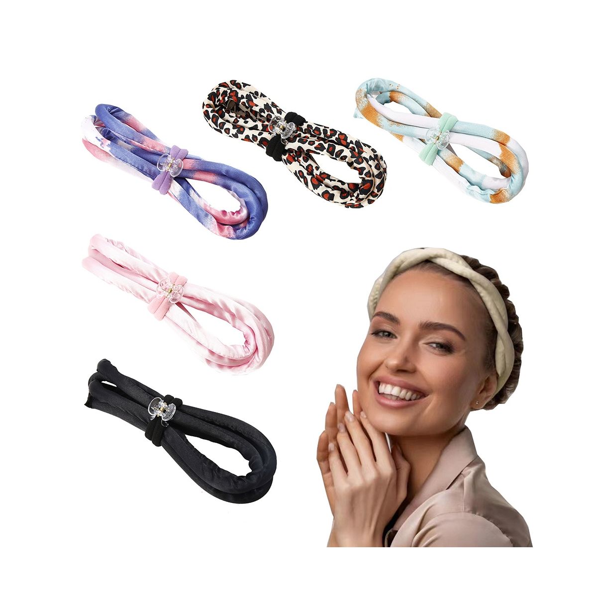 Heatless Curling Hair Rollers for Heatless Curling Rod Headband A