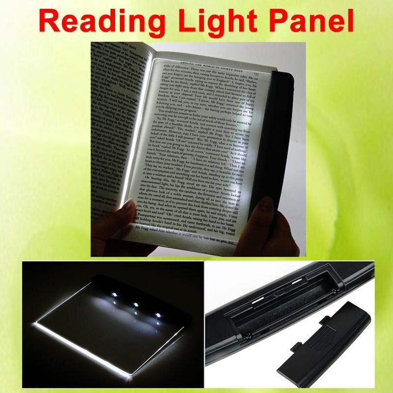 Portable LED Light Wedge Panel Book Reading Lamp Paperback Night Vision 11x17cm