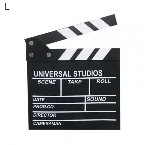 Director Clapper Board Wood TV Movie Action Slate-L Black