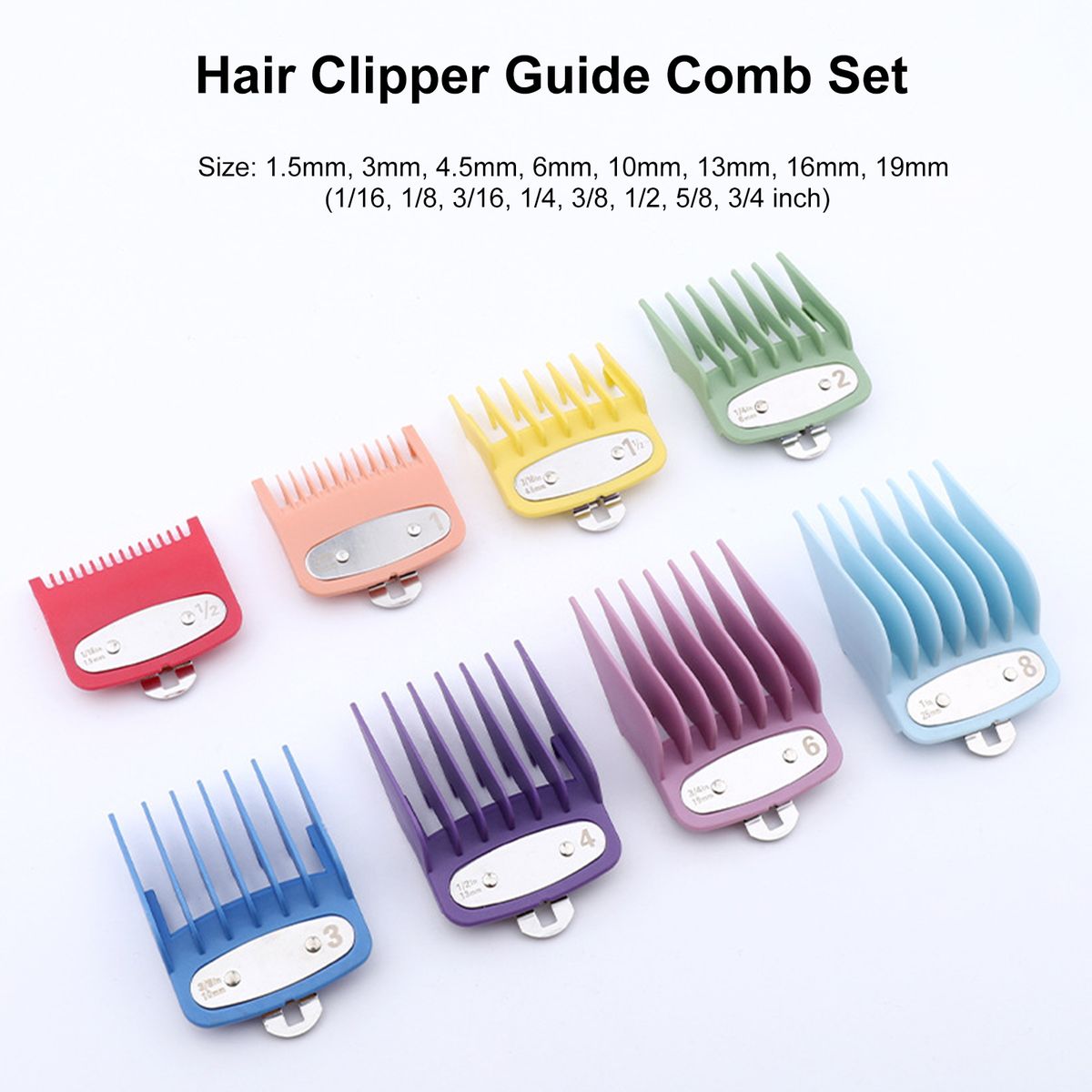8PCS Hair Clipper Guide Combs Hair Clipper Guards Cutting