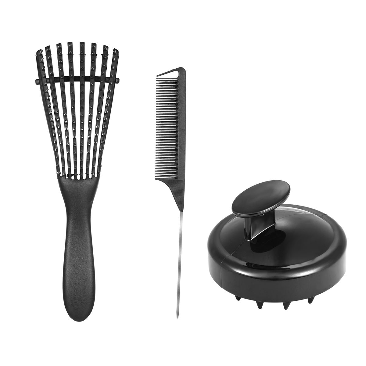 3PCS Hair Detangler Scalp Massager Shampoo Brush Hair Comb