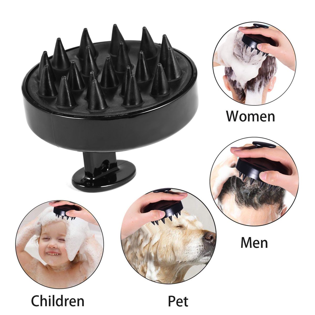 3PCS Hair Detangler Scalp Massager Shampoo Brush Hair Comb