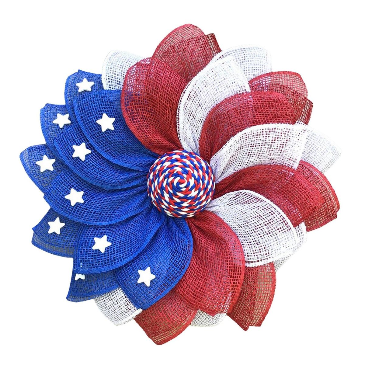 Star Patriotic Wreath US Flag Independence Day Front Door Wreath Multicolor