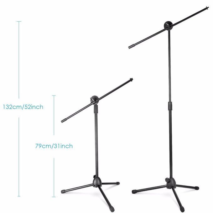 Professional Microphone Stand Metal Dual Microphone Holder Tripod Adjustable Double-headed Clip