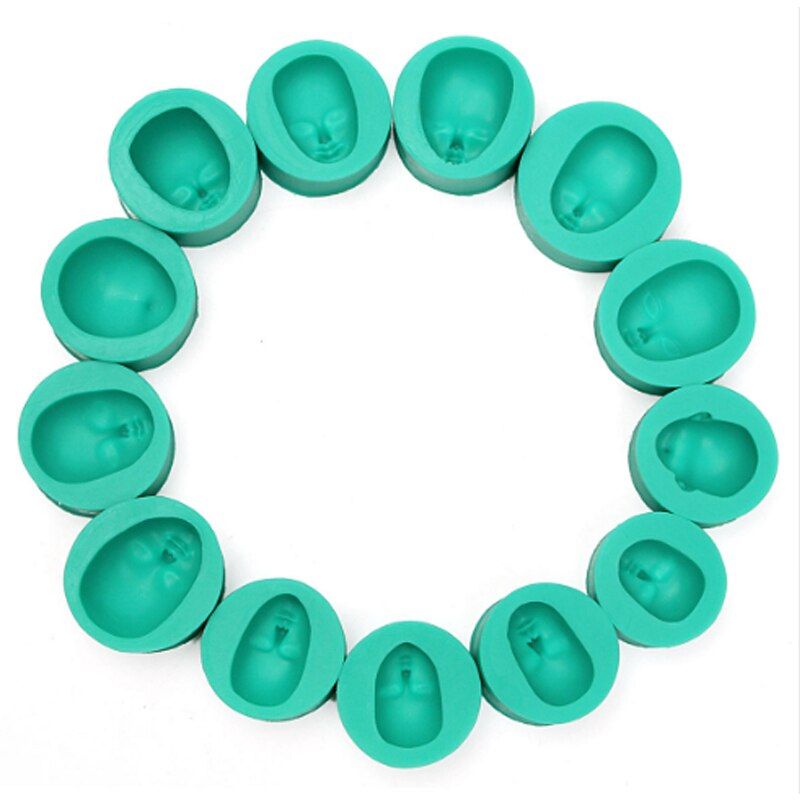 13Pcs Lot Dolls Face Silicone Fondant Mould Cookies Dessert
