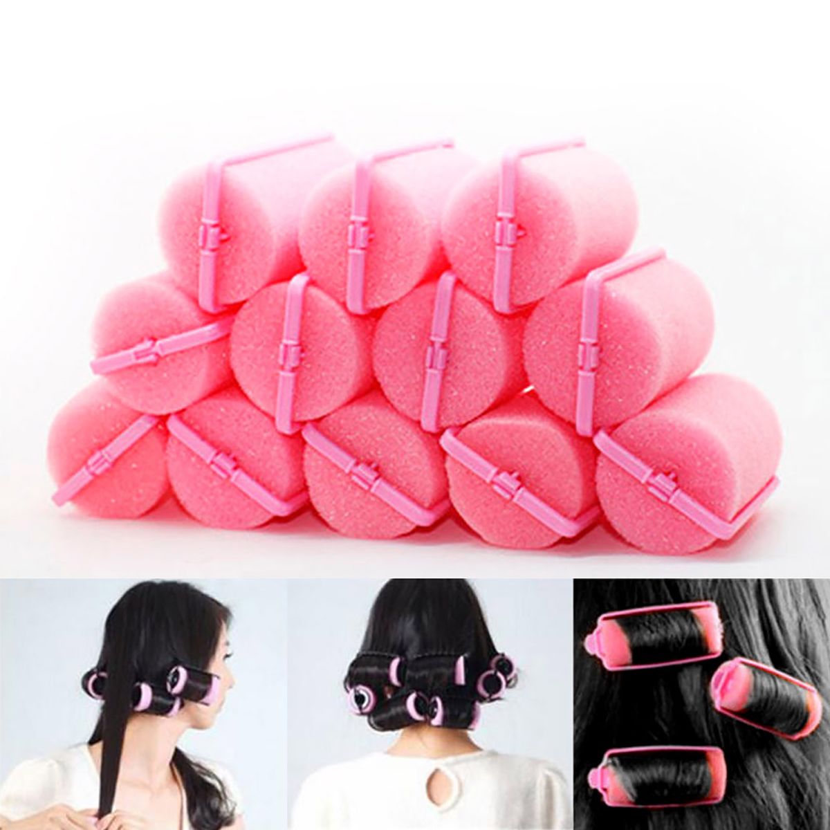 12pcs Magic Sponge Foam Cushion Hair Styling Rollers Curlers