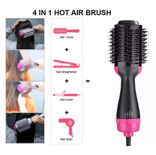 Four-in-one Hair Dryer Hair Comb Hair Curler Straight Hair Comb