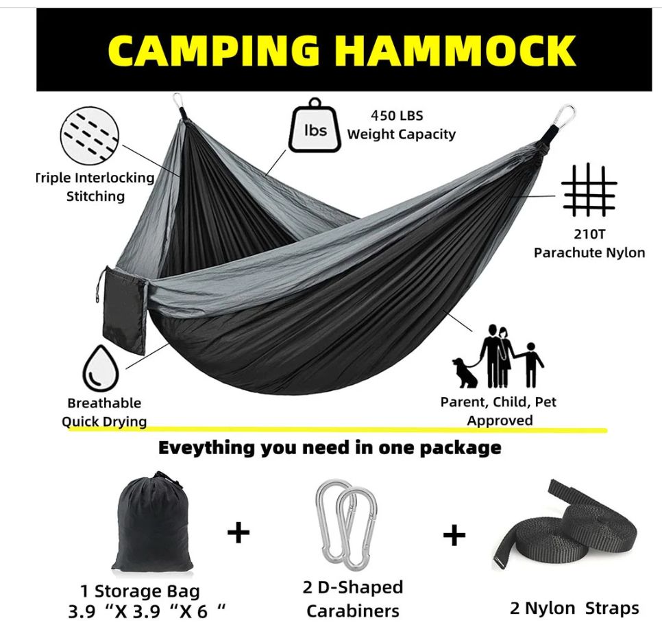 270*140cm Outdoor Single Camping Hammock Lightweight
