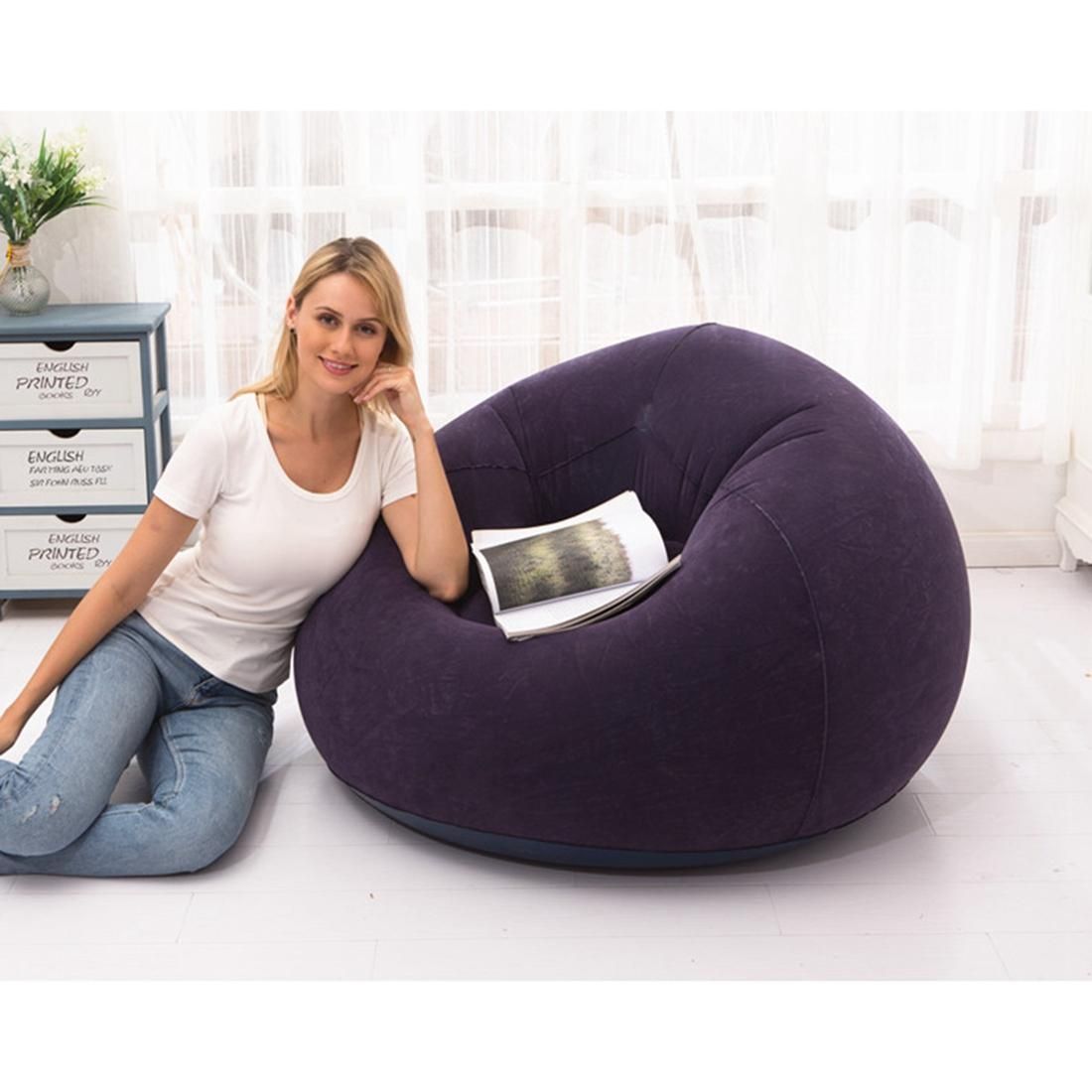 Large Inflatable Sofa Chair Bean Bag Flocking PVC Garden