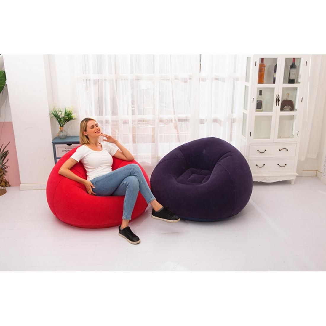 Large Inflatable Sofa Chair Bean Bag Flocking PVC Garden