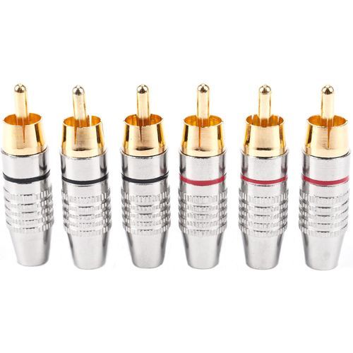 RCA Male Plug Adapter, Audio Phono Gold Plated Solder