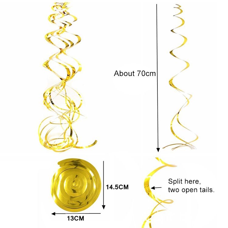 5 PCS 70cm PVC Spiral  Christmas Ornaments