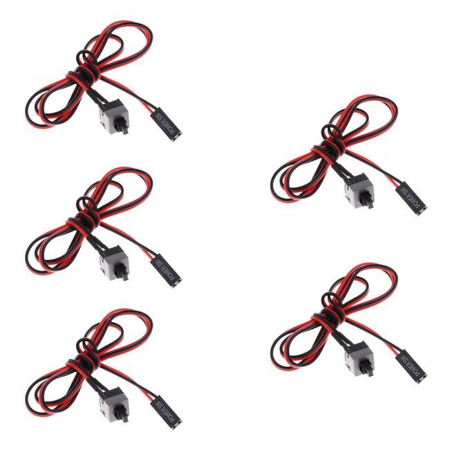 5pcs PC  Computer On/Off/Reset Switch Power Cord Restarting Switch