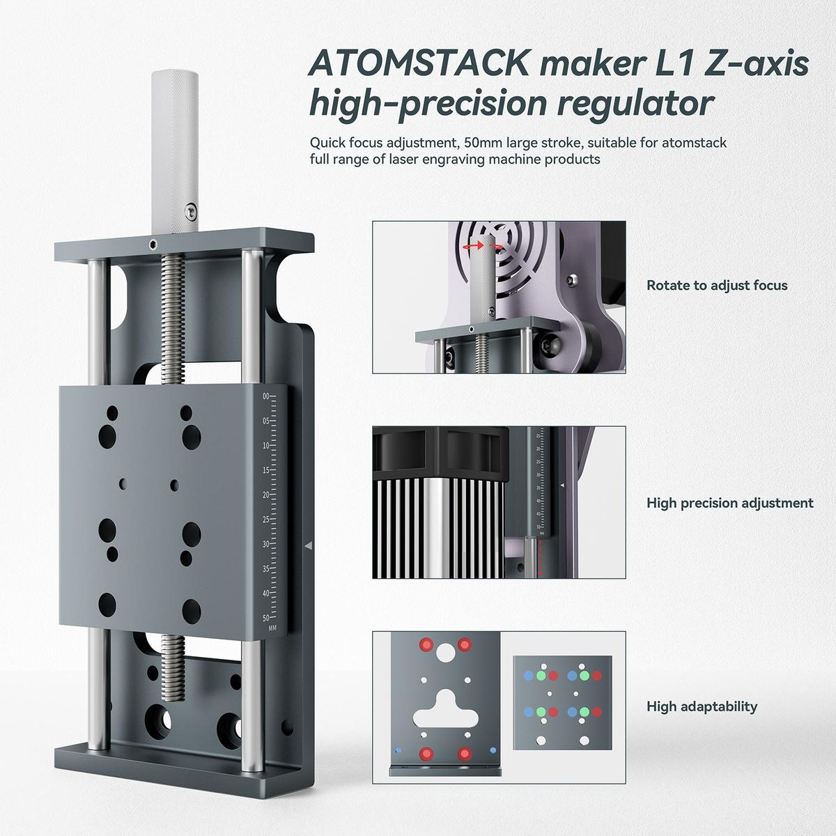 Atomstack maker L1 Z Axis Screw Slider for Laser Head Lifting Device Compatible with All Atomstack Laser Engraver X30/X20/X7/S30 /A5/S10 Laser Add-on Parts Accessory