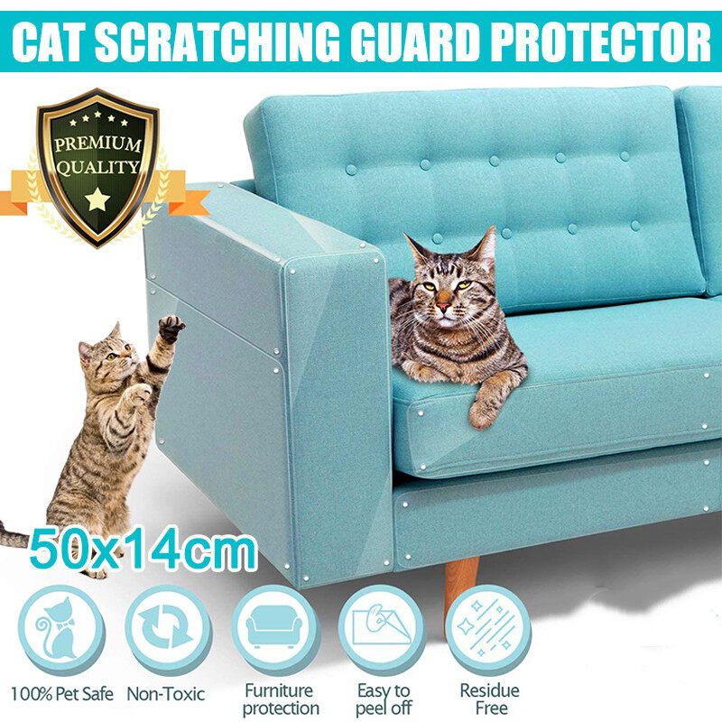 2Pcs Cat Scratch Guard Mat Pet Scratching Clawing 50x14cm Post Self-Adhesive Furniture Sofa Seat Protector