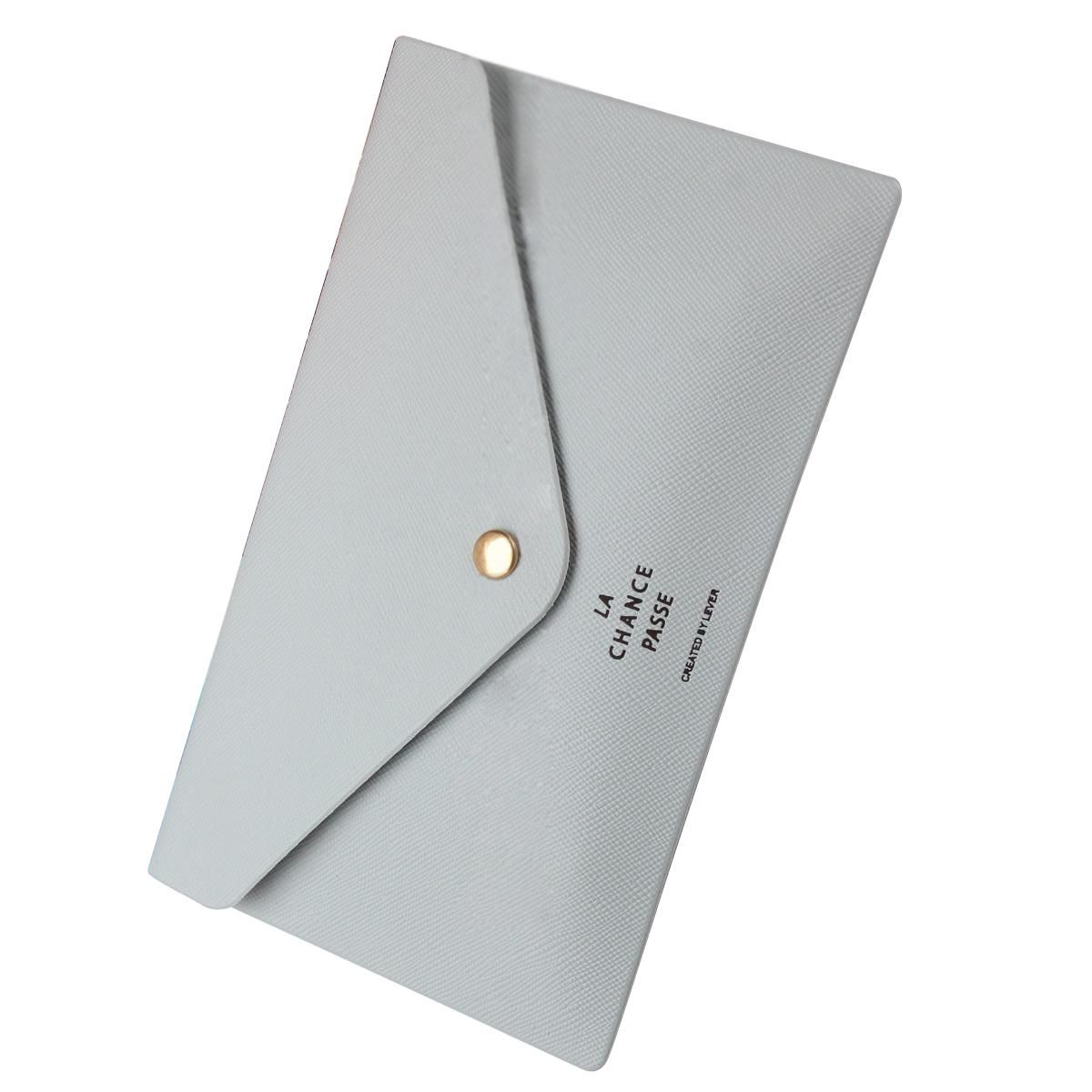 Ladies Envelope Clutch Bag Purse Wallet Light Gray